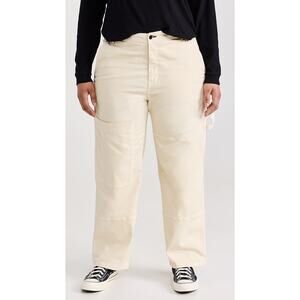ASKK NY Carpenter Jeans Cream Cargo Casual Mid-Rise Straight Leg‎ Size 30